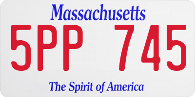 MA license plate 5PP745