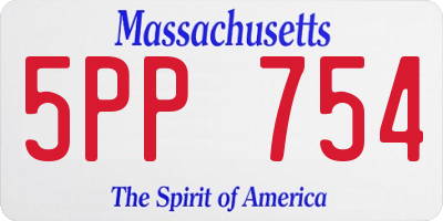 MA license plate 5PP754