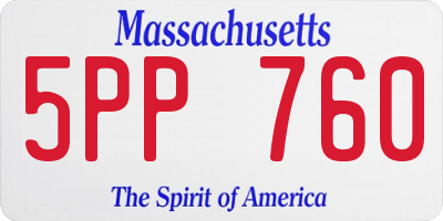 MA license plate 5PP760