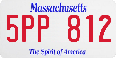 MA license plate 5PP812