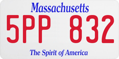 MA license plate 5PP832