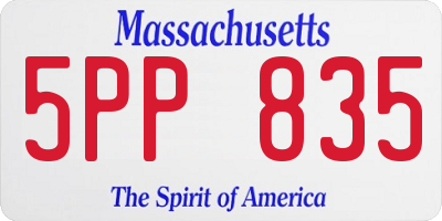 MA license plate 5PP835