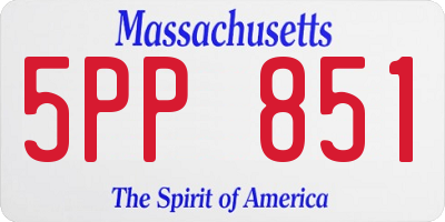 MA license plate 5PP851