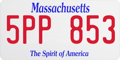 MA license plate 5PP853