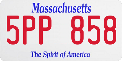 MA license plate 5PP858