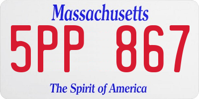 MA license plate 5PP867