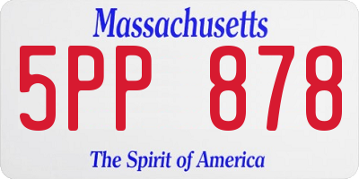 MA license plate 5PP878
