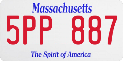 MA license plate 5PP887