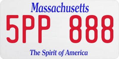MA license plate 5PP888