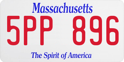 MA license plate 5PP896
