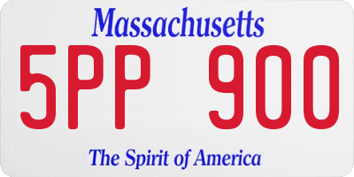 MA license plate 5PP900