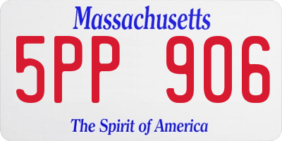MA license plate 5PP906