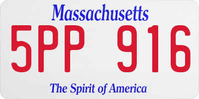 MA license plate 5PP916