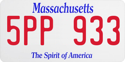 MA license plate 5PP933