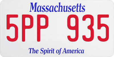 MA license plate 5PP935