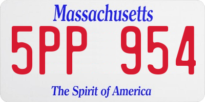 MA license plate 5PP954