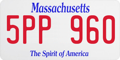 MA license plate 5PP960