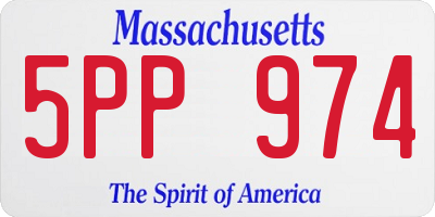 MA license plate 5PP974