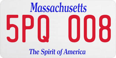 MA license plate 5PQ008