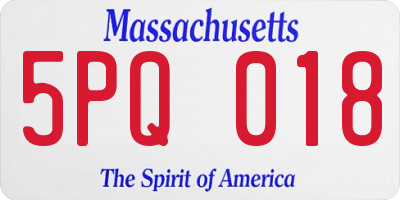 MA license plate 5PQ018