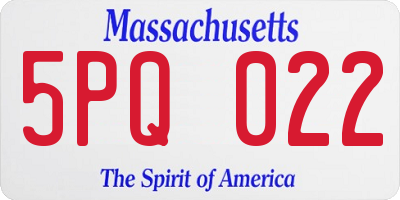 MA license plate 5PQ022