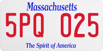 MA license plate 5PQ025