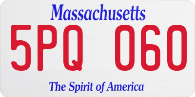 MA license plate 5PQ060