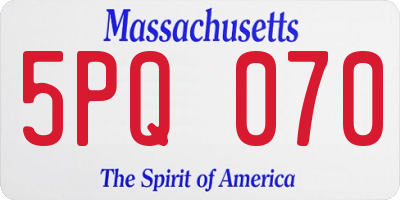 MA license plate 5PQ070