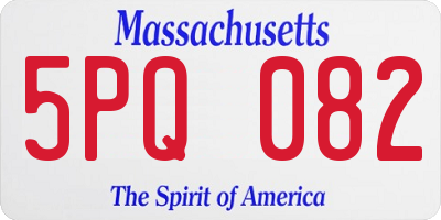 MA license plate 5PQ082