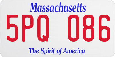 MA license plate 5PQ086
