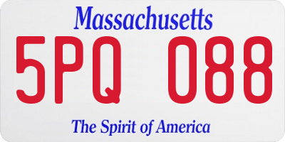 MA license plate 5PQ088