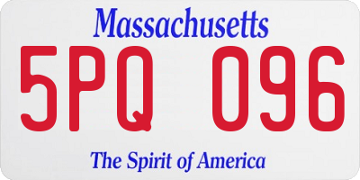 MA license plate 5PQ096
