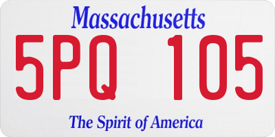 MA license plate 5PQ105