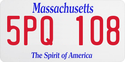 MA license plate 5PQ108