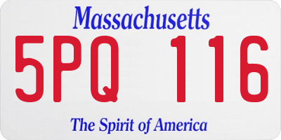 MA license plate 5PQ116