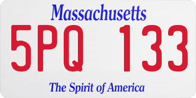 MA license plate 5PQ133