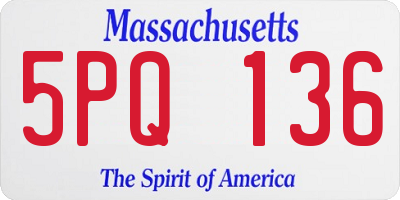MA license plate 5PQ136