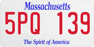 MA license plate 5PQ139
