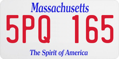 MA license plate 5PQ165