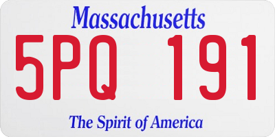 MA license plate 5PQ191