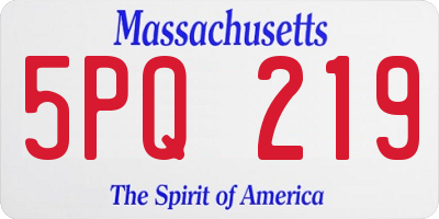 MA license plate 5PQ219