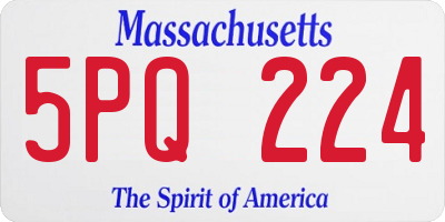 MA license plate 5PQ224