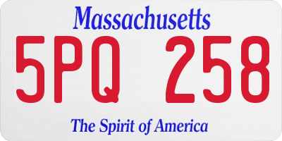 MA license plate 5PQ258