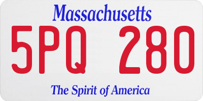 MA license plate 5PQ280