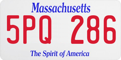 MA license plate 5PQ286