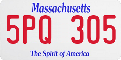 MA license plate 5PQ305
