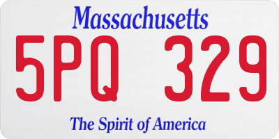 MA license plate 5PQ329