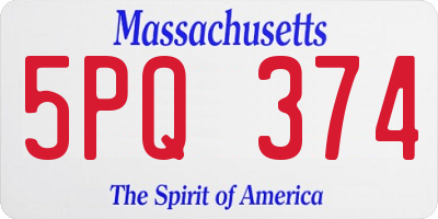 MA license plate 5PQ374
