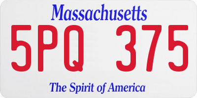 MA license plate 5PQ375