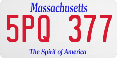 MA license plate 5PQ377